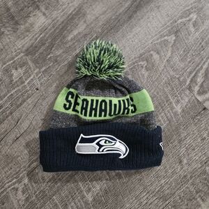 Seahawks New Era Pom Beanie Hat